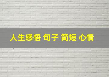 人生感悟 句子 简短 心情